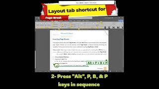 Layout tab shortcut for Page Break #wordtutorial #page_break #keyboardshortcut #layouttab