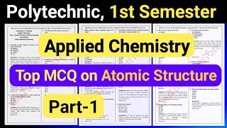 Atomic Structure MCQ (Part-1) | Applied Chemistry | 1st Semester Polytechnic | NatiTute