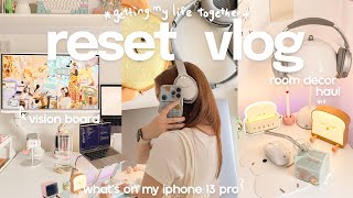 productive reset vlog: new room decor, cleaning, vision board, what’s on my iphone