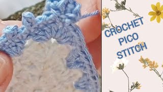 دروس تعليم الكروشيه،غرزةالبيكو  (النتوء)،Pico Crochet🧶 Stitch ،Crochet Edge Decoration #جنة-الكروشيه