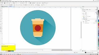 Corel Draw Tutorial - Create Coffee Cup Flat Icon