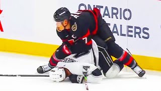 Brady Tkachuk Mounts Mikey Anderson | Ottawa Senators vs LA Kings 2024 NHL Highlights