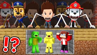 JJ and Mikey and banana kid HIDE from The CHASE Tapes and The MARSHALL Tapes in Minecraft Maizen