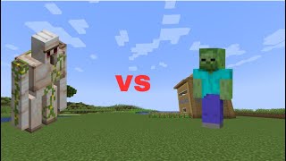 IRON GOLEM VS ZOMBIE MOB BATTLE |MINECRAFT