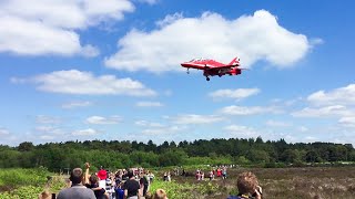 The Red Arrows landing in Bournemouth airport