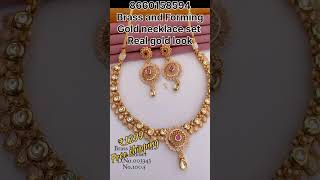 Real gold look forming and brass gold necklace set.. WhatsApp us at 8660158594 to book...#hanualaya