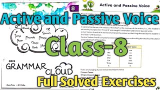 Grammar Cloud // Class-8 Lesson-15 Active and Passive Voice//English Grammar//Full Solved Exercises