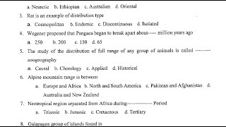 PPSC Lecturer Zoology Prep. | PU BS Zoology 4 years Papers 2017 # 4 | Objective Paper Solved