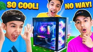 Brothers React to My $5,000 Custom Fortnite Gaming PC!