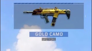 Gold spitfire BO4. Road to Dark Matter Camo Call of Duty BO4.