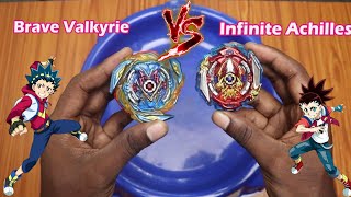 Brave Valkyrie VS  Infinite Achilles  Beyblade Battle Aiga vs Valt |  Beyblade Burst Sparking