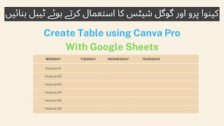 how to create tables with canva [using google sheets]