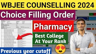 Best Choice filling for Pharmacy😇| Confirm Allotment |Wbjee 2024 #wbjee2024#wbjee