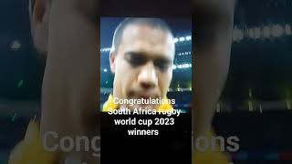 rugby 🏉 world cup final 2023 winner moment South Africa 🇿🇦 #subscribe #rugby #Africa