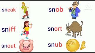 sn words / Consonant blends / Initial blends sn words  /  How to read sn sound  / Vowel Blends