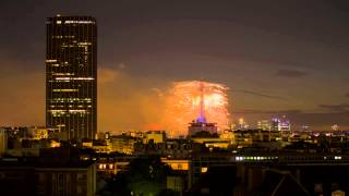 TIme lapse du Feu d'artifice du 14 juillet 2014 depuis l'Observatoire de Paris