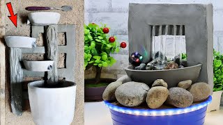 Cement Craft - DIY Awesome Cemented Indoor Tabletop Waterfall Fountains | Cemented Life Hacks