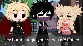 Your shoes are untied meme Mha Hawks/Dabi 💜🖤❤💛