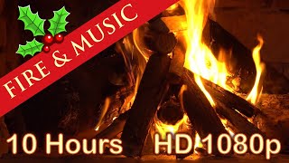 ☆ 10 HOURS ☆ CHRISTMAS FIREPLACE Music ♫ ☆ NO ADS ☆ Christmas Music FIREPLACE ☆ Instrumental ☆ Fire