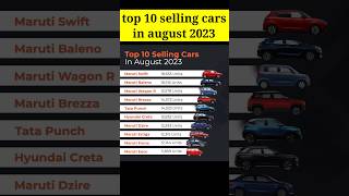 top 10 selling cars in august 2023 | best selling cars india | #shorts | #youtubeshorts