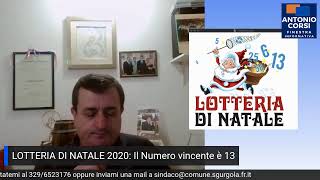 LOTTERIA DI NATALE 2020, Lettera di Natale del Sindaco di Sgurgola