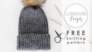 Ryker Ribbed Hat FREE Knitting Pattern Video Tutorial