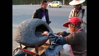 Baking in the middle of the road in JiangSu, China