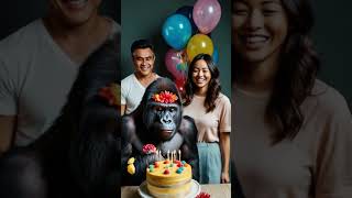 Let says happy birthday to my gorillas #funny #gorillagorilla #funnyanimals #cute #funnymoment