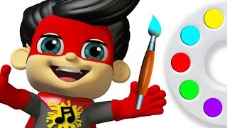 Learning Colors With Super Heroes  |  Super Geek Heroes - Learning Videos For Kids