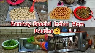 Busy Morning To Evening Routine Of NRI Mom /Bombay Special Hara Masala Qeema/ Bubble Bun