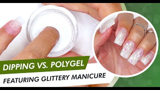 How to do a Glittery manicure & Why is Dipping EASIER Than POLYGEL? l Double Dip X The Nails Queen 🤍