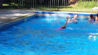 Clara's back stroke - swim lessons June 2015