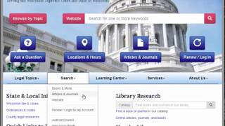 Log in to databases with a Wisconsin State Law Library card