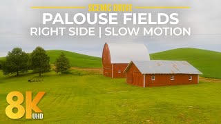 Exploring Scenic Palouse Area - 8K Slow Motion Drive (Right Side View) through the Rolling Hills