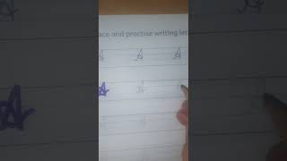 Cursive writing A to D