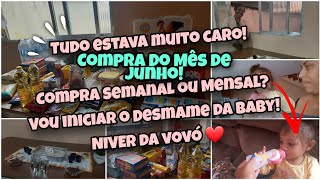 Compra Do Mês Do Junho, que virou compras da Semana 🤪/ Tudo caro Desmame da Manú e Niver da Vovó