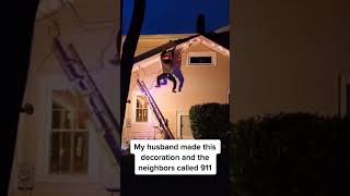 Fooled the neighbors!😂 📹:survivordiet(TT) #shorts #christmas #christmaslights #prank #roofershelper