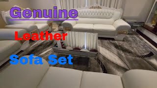 Luxury Ashton Genuine White Leather Sofa set