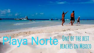 Playa Norte Isla Mujeras beach walk best in Mexico No seaweed/sargassum