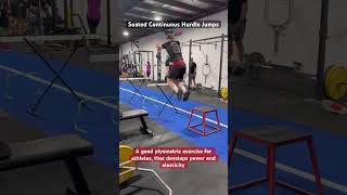 Seated continuous hurdle jumps - A good plyometric exercise for athletes