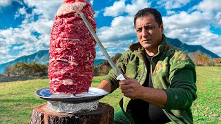 Building a Brick Grill with a Spit to Roast Lamb Meat and Cook a TRUE Doner