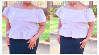 How to cut and sew an offshoulder cape blouse/top design