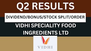 vidhi speciality Q2 results 2025 | vidhi speciality results today | vidhi share latest news