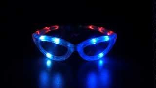 Flashing Sunglasses- Red/White/Blue