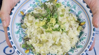 Risotto agli asparagi verdi e limone - super cremoso - Ricetta facile anche con asparagi selvatici