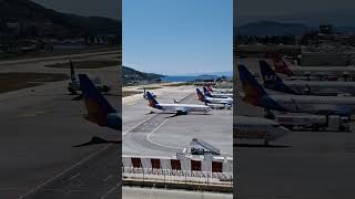 Jet2 Boeing 737-800 taxi to parking - Overview of Skiathos Apron #aviation #travel #planespotting