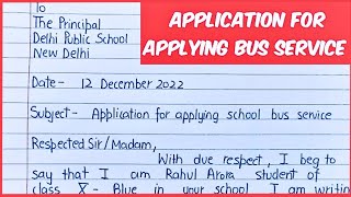 Application for applying school bus service in school #application#applicationforschool #letter