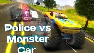 Police chasing Monster car