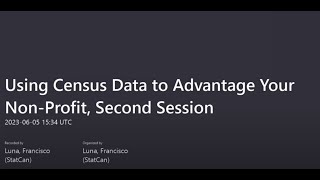 Using Census Data to Advantage Your Non Profit - Second Session, Part 1: Data Products and Analysis