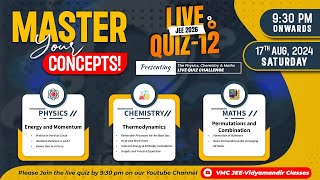 ⚡️Live Quiz Challenge 12 -JEE 2026🚀Join Now and Test Your knowledge with VMC #jee #advance